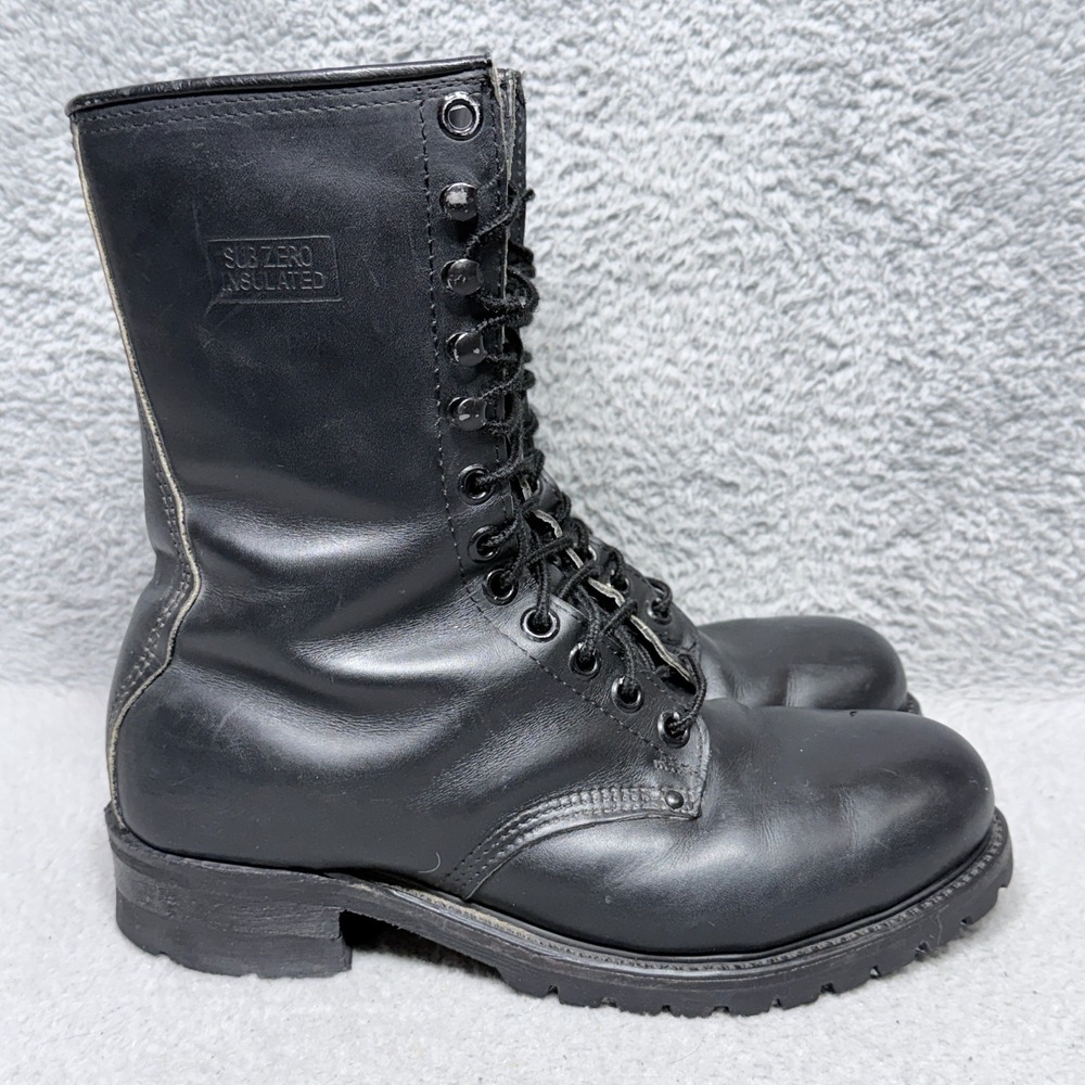Carolina Sub Zero Mens Size 10 Wide Work Boots Black Leather Steel Toe
